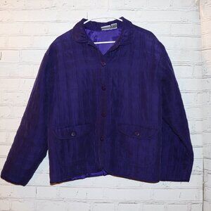 💜 Vintage Partners Silk Jacket · Size Large